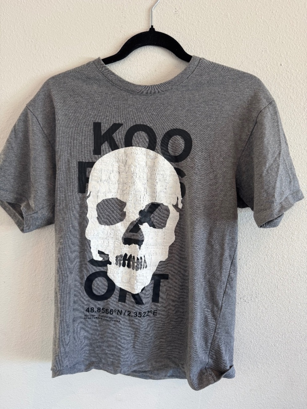 Kooples X Sport Grey Graphic Skull T-Shirt